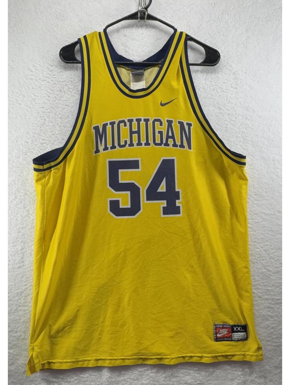 Vintage Nike Michigan Wolverines Jersey Robert Tractor Traylor #54 Yellow XXL